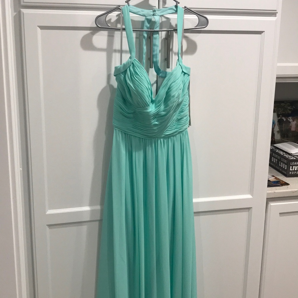 Teal floor length bridesmaid/prom by Wtoo
